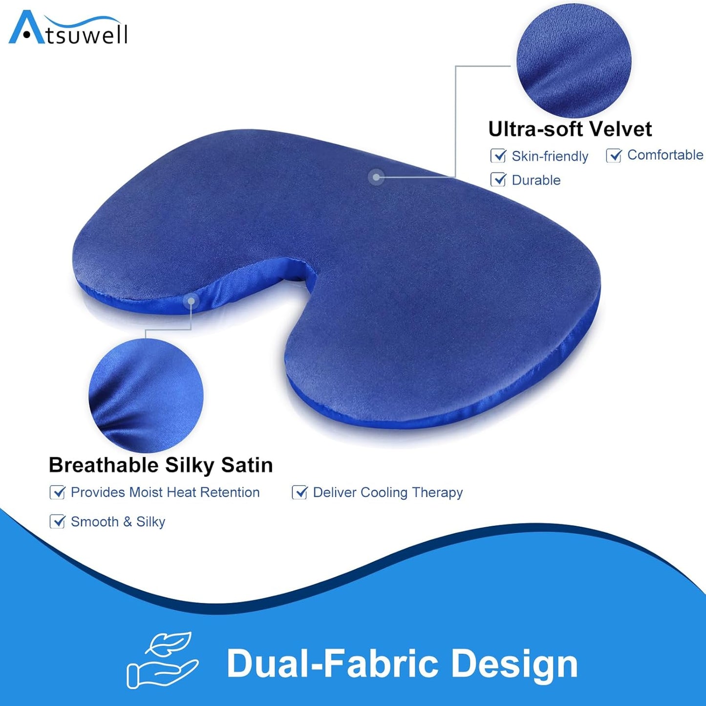Atsuwell Sinus Mask, Warm Cold Compress Eye Mask for Dry Eyes, Weighted Eye Pillow Microwavable Face Heating Pad for Soothing Sinus Pressure and Relaxation, Pink