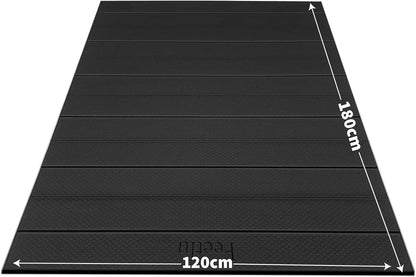Foldable Large Yoga Mat: Extra 1/4 Inch Thick Workout Mat for Home Gym and Travel - Anti-Slip Folding Exercise Mat for Yoga, Pilates, and More
