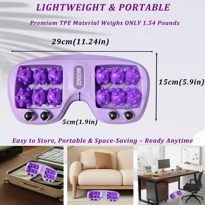 Portable Double Foot Massage Roller for Plantar Fasciitis Relief,Foot Massage Roller with Acupressure Therapy,Pain Relief, Stress Relief & Improved Circulation, Reflexology Tool for Home & Office Use
