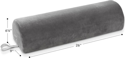 Saloniture 3/4 Jumbo Round Massage Table Bolster Pillow Pad - 26 x 9 x 6-1/4 Inch - Black