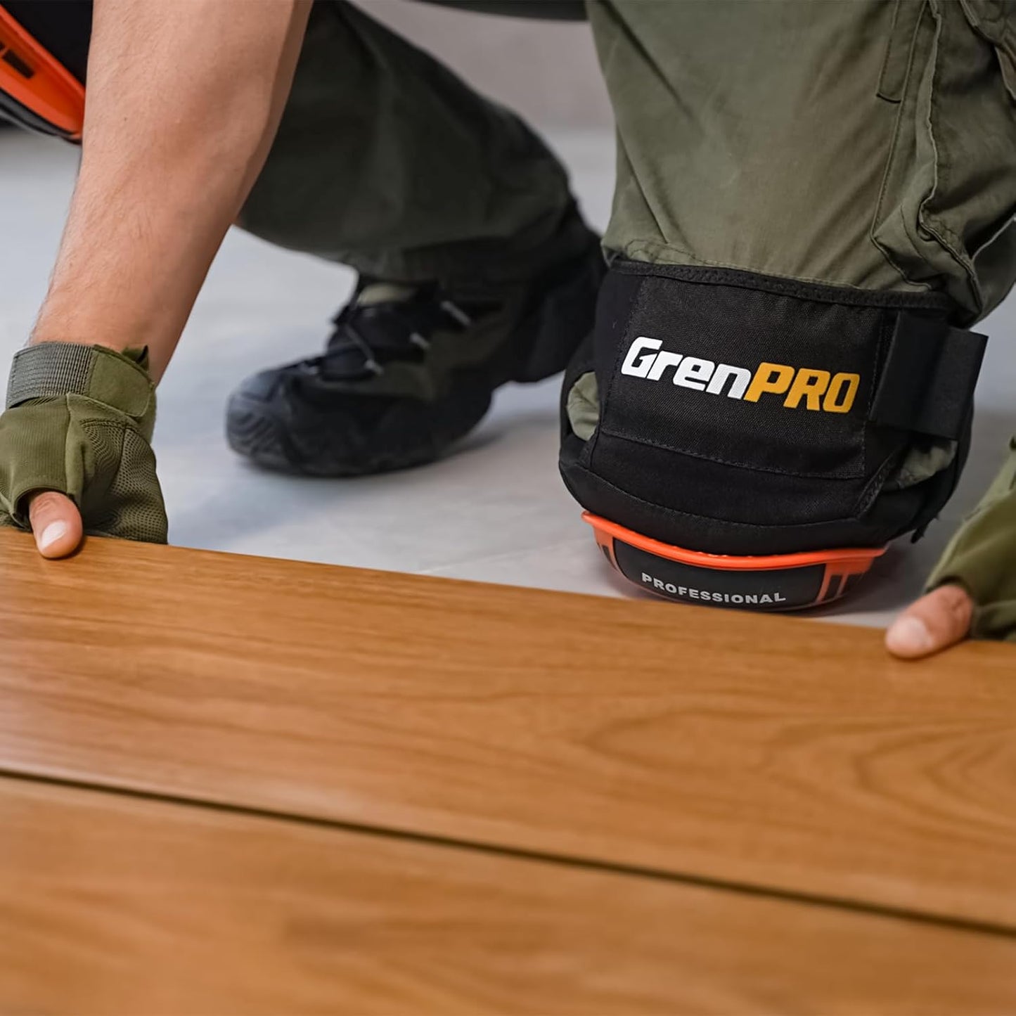 GRENPRO Professional Knee Pads for Work,Heavy Duty Thick Foam Knee Pads Tools, Knee Pad with Soft Gel Cushion for Construction, Work, Flooring, Gardening, Cleaning, Tiling,Gray