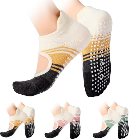 Pilates Socks with Grips for Women,Yoga Socks, Non-Slip Yoga Sock with Toe Separators, Pilates Non Slip Sock