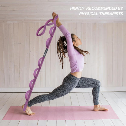 A AZURELIFE Premium Durable Stretch Straps with Loops, Stretching Strap for Physical Therapy, Multi-Loop Yoga Strap Fitness Exercise Strap for Yoga, Pilates, Dance, Flexibility&Exercise