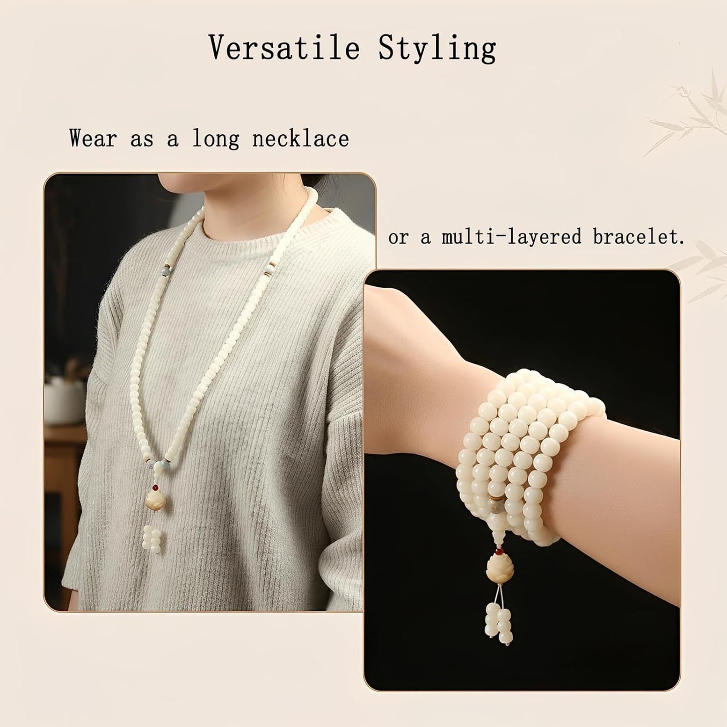 Mala Bead Strand Bracelet, 108 Buddhist Prayer Beads Yoga Meditation Green Malachite Beads Necklace Women man