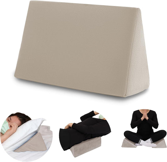 Small Wedge Pillow, Wedge Pillow for Bed Sores, Positioning Pillow, Positioning Wedge, Mini Pillow for Laptop and Yoga, Small Foam Wedge for Chair (1 Unit, Blue)