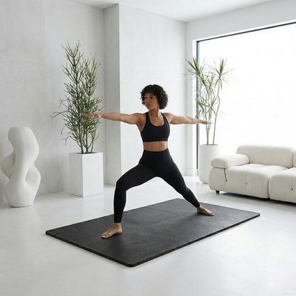 BalanceFrom Puzzle Exercise Mat 1" Thick, EVA Interlocking Foam Floor Tiles for Home Gym, Mat for Home Workout Equipment, Floor Padding for Kids, Black, 24 in x 24 in x 1 in, 24 Sq Ft - 6 Tiles