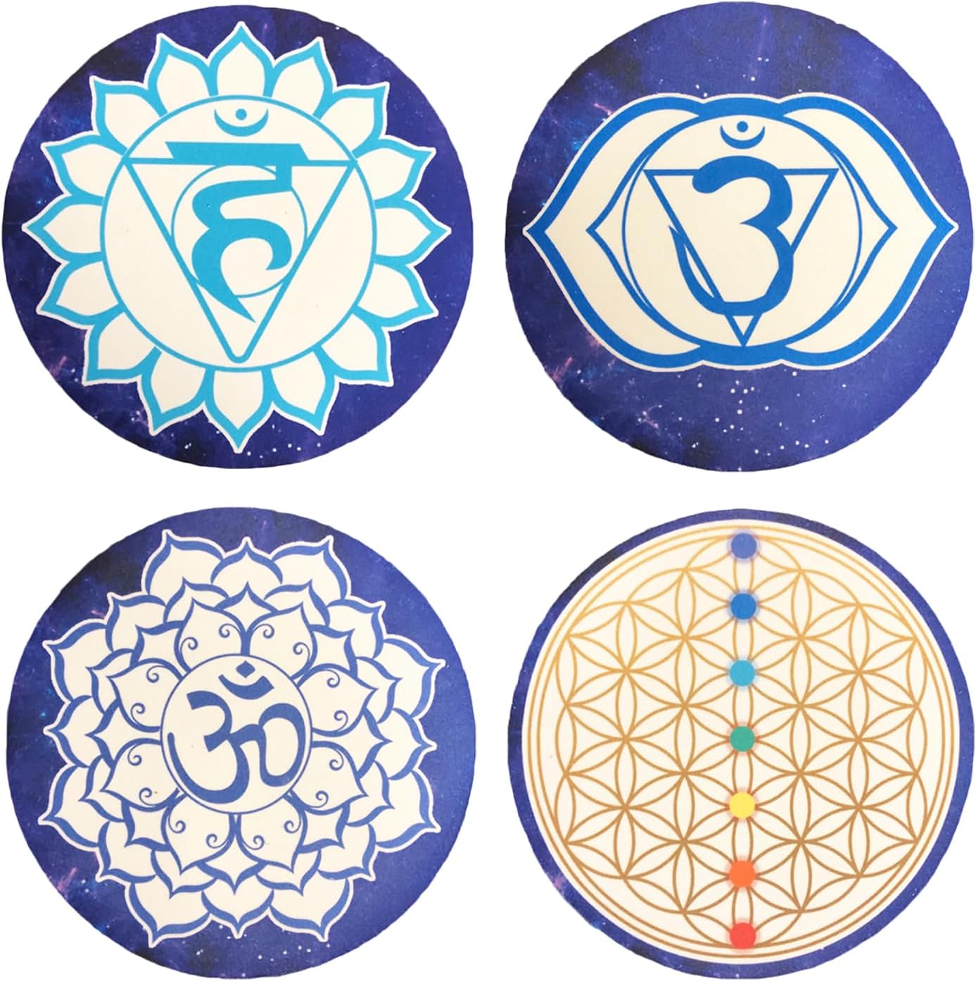 FMTY Crystal Singing Bowls Mat, Round singing bowls Mat Washable healing bowl cusion, Non-Slip Floor Mat Suitable for Sound Bowl Set, 52"Round (52")