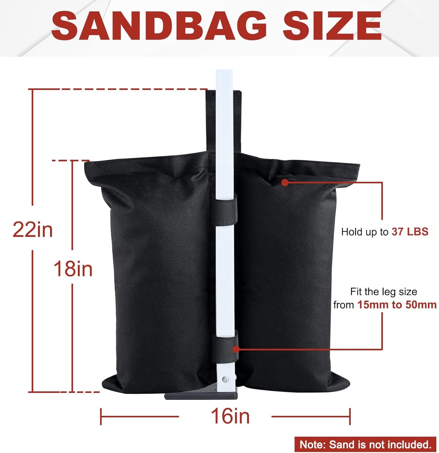 ABCCANOPY Canopy Weights 120 LBS Gazebo Tent Sand Bags,4-Pack Gray (Without Sand)