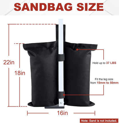 ABCCANOPY Canopy Weights 120 LBS Gazebo Tent Sand Bags,4-Pack Gray (Without Sand)