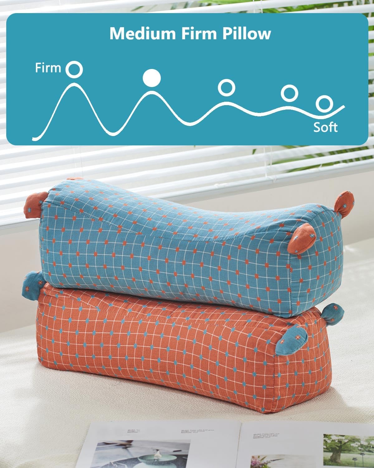 Buckwheat Pillow for Sleeping - Adjustable Buckwheat Hull Pillow for Neck Support, 16.5" x6.3” Cervical Roll Pillow, Firm Cylinder Bolster for Pain Relief, Yoga, Lumbar Support