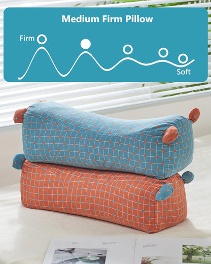 Buckwheat Pillow for Sleeping - Adjustable Buckwheat Hull Pillow for Neck Support, 16.5" x6.3” Cervical Roll Pillow, Firm Cylinder Bolster for Pain Relief, Yoga, Lumbar Support