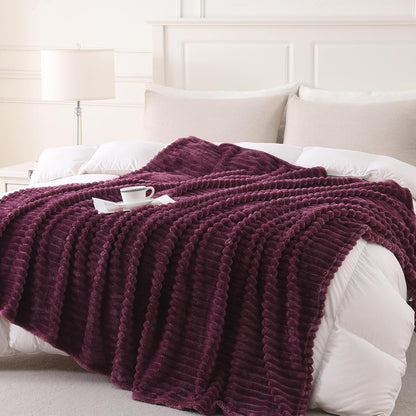 Khaki Throw Blanket for Couch Sofa 50x60 inches Striped Fleece Blankets Room Home Decor Lightweight Plush Soft Cozy Gifts for Women Mom Girls