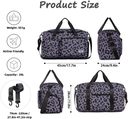 FIORETTO Women's Gym Duffle Bag with Shoes Compartment, 30L Capacity, Ideal for Travel, Gym, Sports, Duffel, Weekender