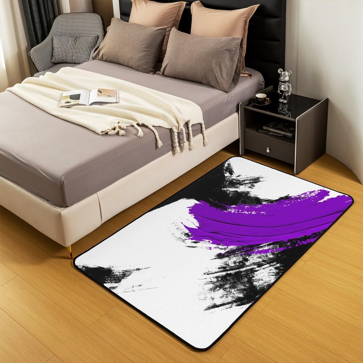 jejeloiu Basketball Living Room Rugs for Bedroom 5x7 Kids Gaming Sports Decor Carpet for Boys Girls Teens Ball Games Area Rug Soft Gift for Basketball Lover Grey and Black Room Decor