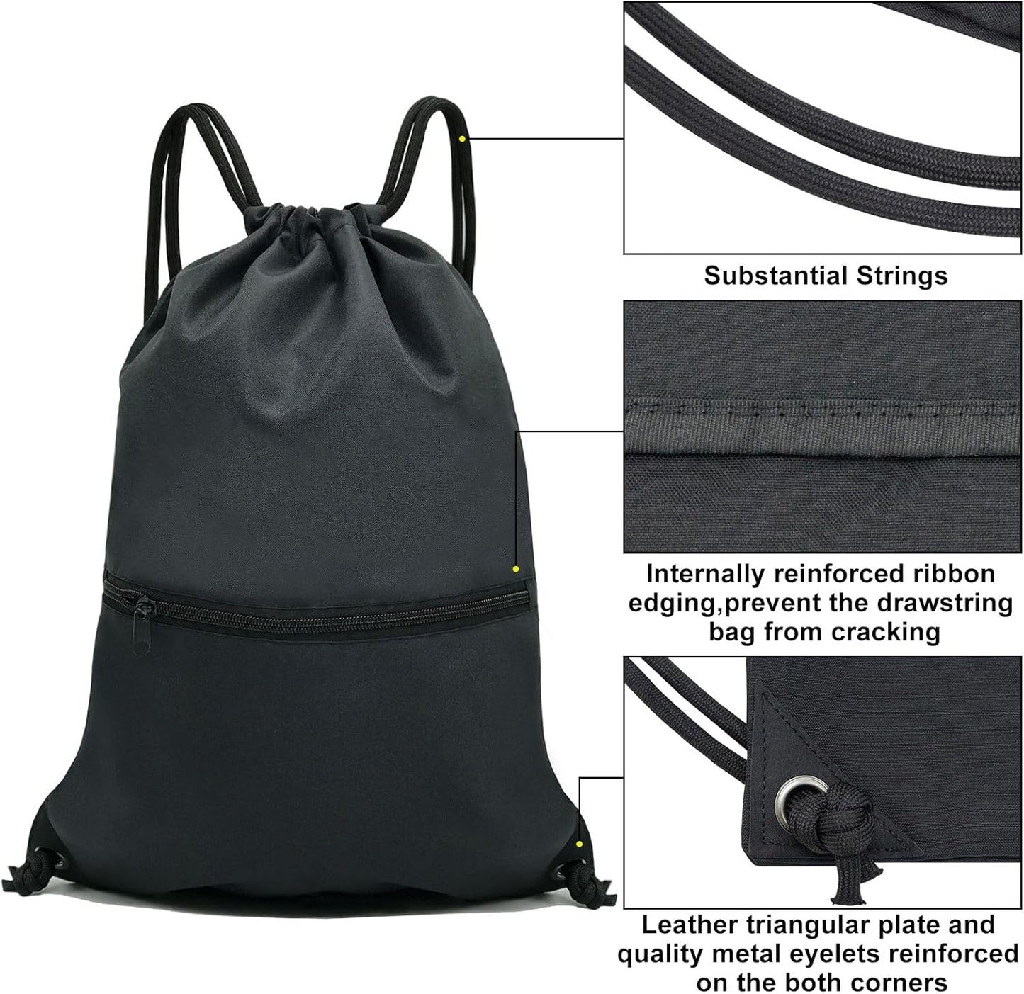 HOLYLUCK Drawstring Backpack Bag Sport Gym Sackpack - Colors A