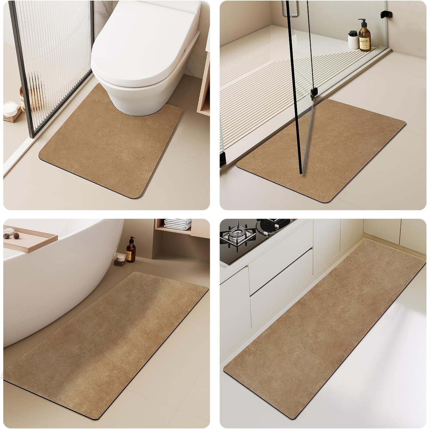 TYUU Bath Mat, Bathroom Rugs Non Slip Washable Thin Absorbent Quick Dry Bath Mat Fits Under Door Bathroom Floor Mat Perfect for Bath, Shower, or Sink 24"x36" Dark Grey