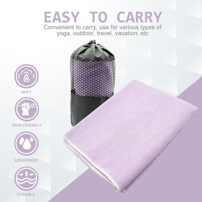 Eunzel Hot Yoga Towel - Microfiber Non Slip Yoga Mat Towel with Grip Dot Sweat Absorbent Towel for Hot Yoga, Pilates and Fitness 72" x 24", Dark Cyan/Orange