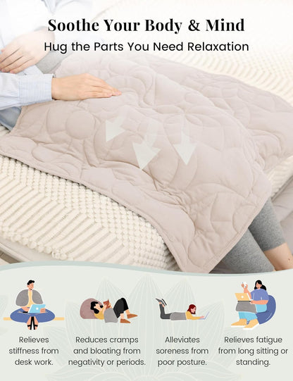 ZonLi Weighted Lap Blanket 5lbs for Meditation, Yoga, Napping, Sleeping and Travel, Cotton Weighted Blanket for Adults,Skin Friendly & Machine Washable, 29x24 inches, Light Gray
