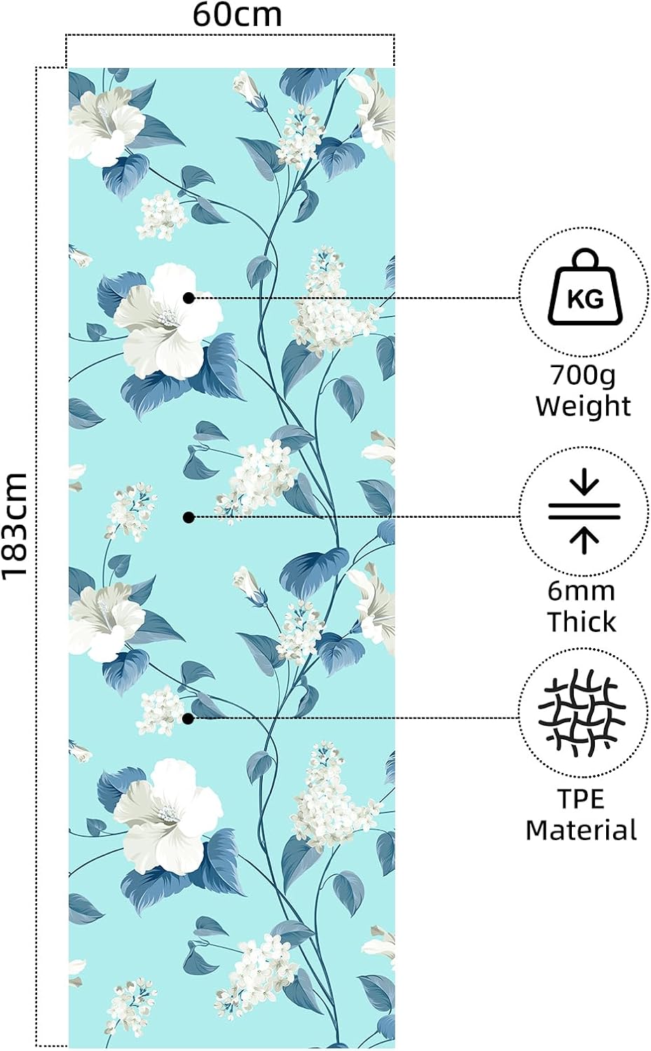 FOLAI Extra Thick Yoga Mat 6mm，pilates mat thick - Non-Slip Exercise Mat for HIIT, Pilates & Home Workouts & Workout with Free Carry Strap