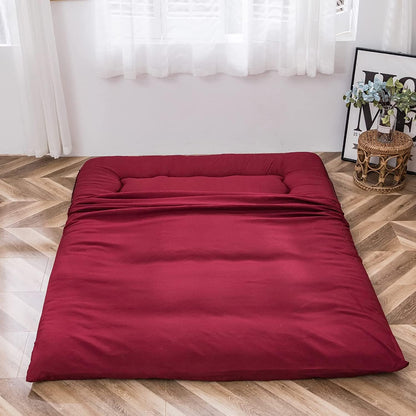 MAXYOYO Bohemian Retro Mattress Boho Floral Japanese Futon Mattress Tatami Floor Mat Foldable Portable Camping, Sleeping Pad, Lounger Couch Bed Full Size