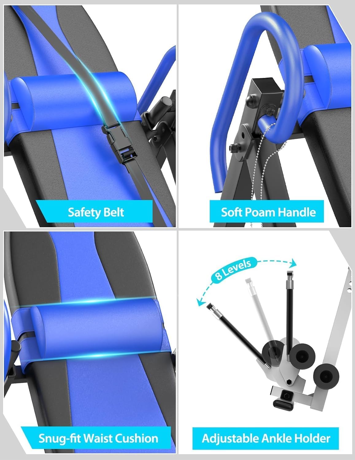 YOLEO Gravity Inversion Table for Back Pain Relief 2026 New Inversion Table w/Lumbar Support Easy to Assemble Back Stretcher Machine 300 lbs