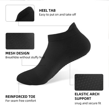 Acetin 4 Pairs Grip Socks Pilates Socks for Women