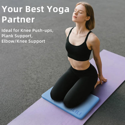 ILILI Yoga Knee Pad Foldable, TPE Soft Pad 24*17*0.5inch (Folding Size 17*12*1inch) for Knee Push-ups, Plank Support＆Elbow/Knee Support, Portable and Lightweight for Yoga Pilates, Fitness Exercise, Outdoor