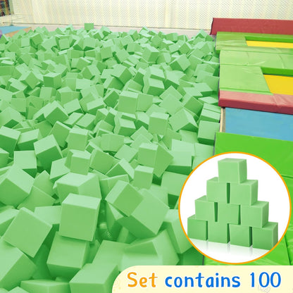 Treela Foam Pit Blocks, Foam Gym Cubes, 4 x 4 x 4 in Protective Trampoline Padding for Gymnastics, Parkour Courses, Trampoline Arenas, BMX