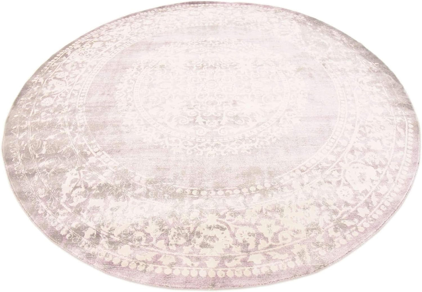 Unique Loom New Classical Collection Area Rug - Olwen (4'Round, Purple/ Gray)