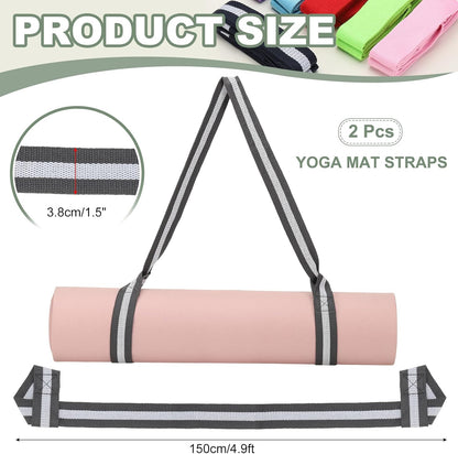 Yoga Mat Straps for Carrying, Adjustable Exercise Mat Sling Holder Multi Purpose Mats Carrier