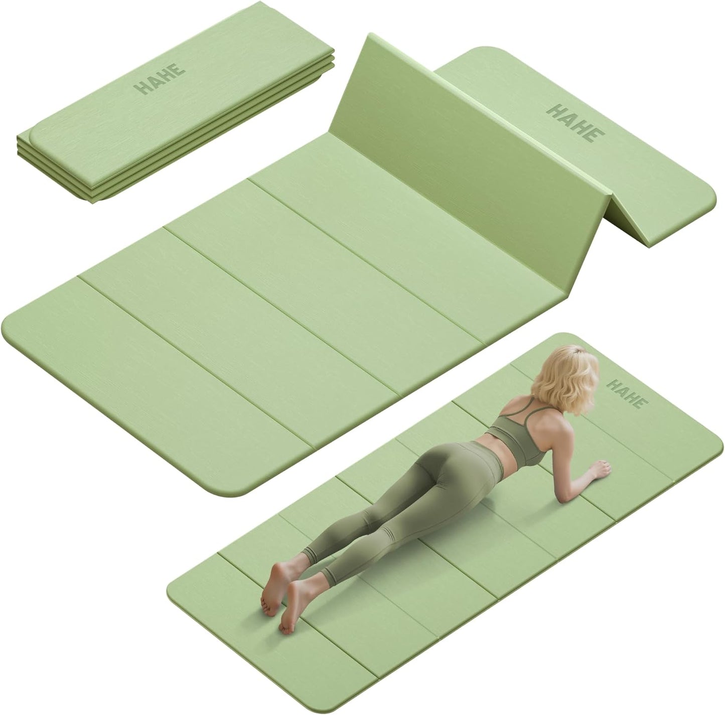Foldable Yoga Mat,74"Lx32"Wx1/3"Thick,Folding Exercise Mat,Non-slip Wide Pilates Mats for Home Workout/Travel, Portable Yoga Mat Thick for Yoga/Pilates/Camping/Floor Exercises