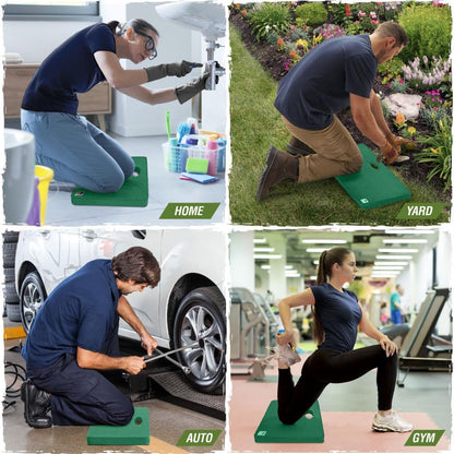 RUGGED RHINO Heavy Duty Patent Pending Kneeling Pad, Shock Absorbent Thick Knee Pads, Holds Up to 300 lbs, Protect Knees from Hard Concrete Surfaces, For Mechanics, Yard Gardening, Gym, Slate Gray