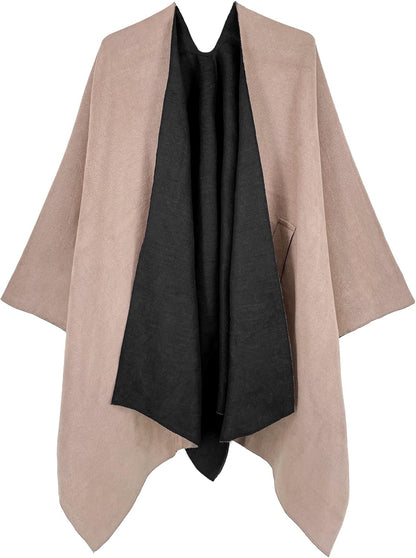 Moss Rose Women's Shawl Wrap Poncho Ruana Cape Open Front Cardigan Shawls for Spring Fall Winter