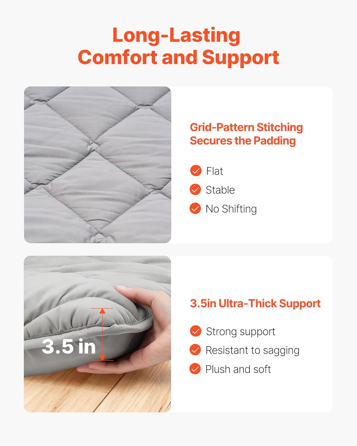 VEVOR Japanese Floor Mattress, Futon Mattress, 100% High Density Comfortable Foam, Foldable Tatami Mat with Storage Bag, Sleeping Pad for Camping Dormitory Yoga