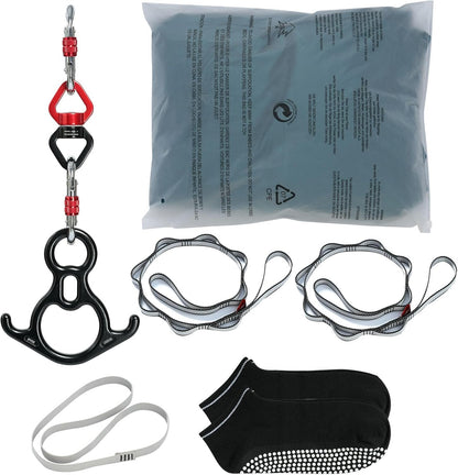 VEVOR Aerial Silk & Yoga Swing, Aerial Yoga Hammock Kit with 100gsm Nylon Fabric, Full Rigging Hardware & Easy Set-up Guide, Antigravity Flying for All Levels Fitness Bodybuilding