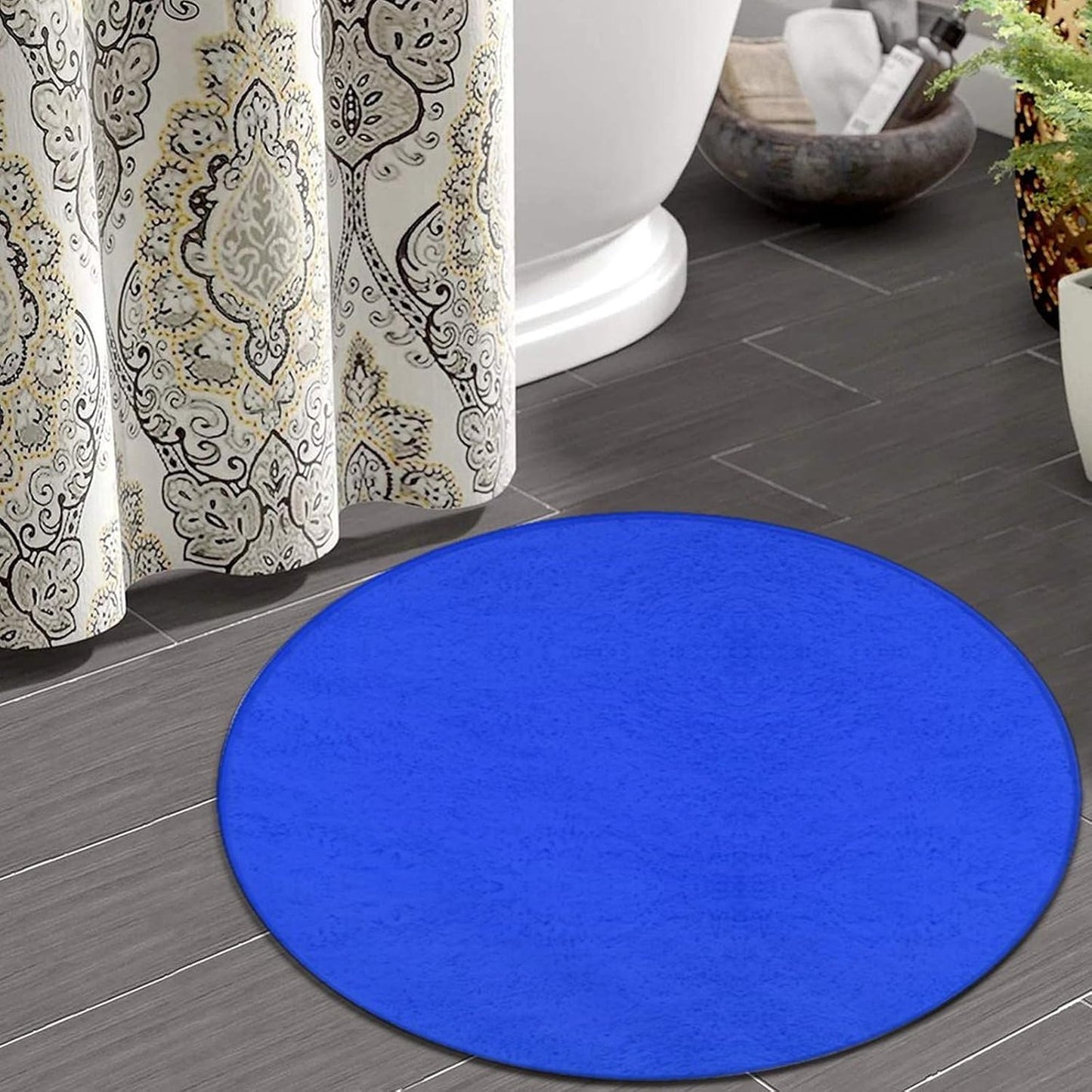 Machine Washable Modern Round Area Rug, Room Sofa Yoga Soft Round Carpet, Home Decor Non Slip Kitchen Office Circle Rug Grey, 24inch