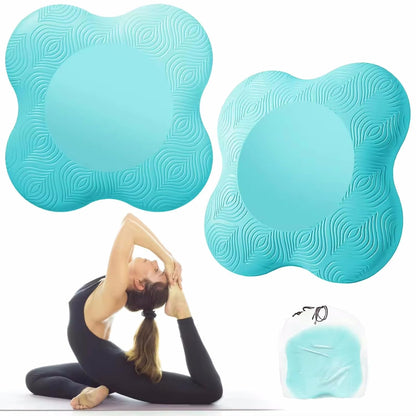 Yoga Knee Guards (Set of 2) - Male and Female Yoga Props and Accessories for Fitness, Travel, Meditation, Kneeling, Balance, Floor, Pilates Pads for Knee and Elbow (blue)