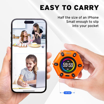Jack Pomodoro Timer - Productivity Cube, Visual Focus Timer, Mute & Vibration & Adjustable Sound Alert, for Office, ADHD, Study, Work, 3/5/10/25/30/60min & Custom Countdown - Black