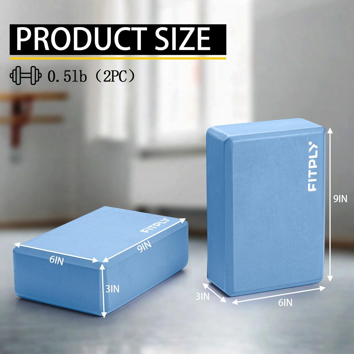 Yoga Blocks 2 Pack - Non-Slip Yoga Brick & Foam Blocks Yoga Set, High-Density Pilates Block for Stretching, Meditation, and Exercise Blocks Foam, Ideal for Deep Poses