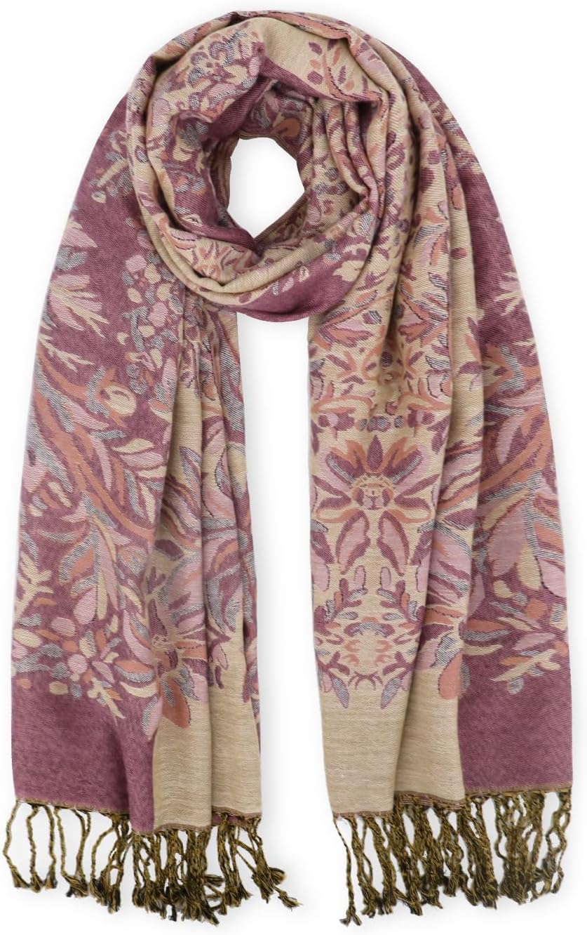 vimate Silky Paisley Pashmina Shawl Scarf-Women's Soft Double-side Jacquard Pashminas Wrap for Evening Dress Travel Shawl