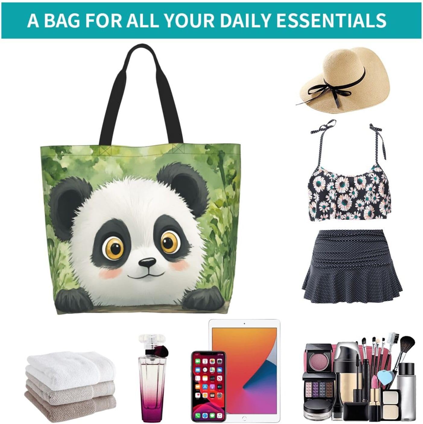 Tote Shoulder Bag Large Durable Reusable Eco-friendly Handbag Lightweight Stylish for Daily Use-19.7x15.7x5.9 Inch - Colors A
