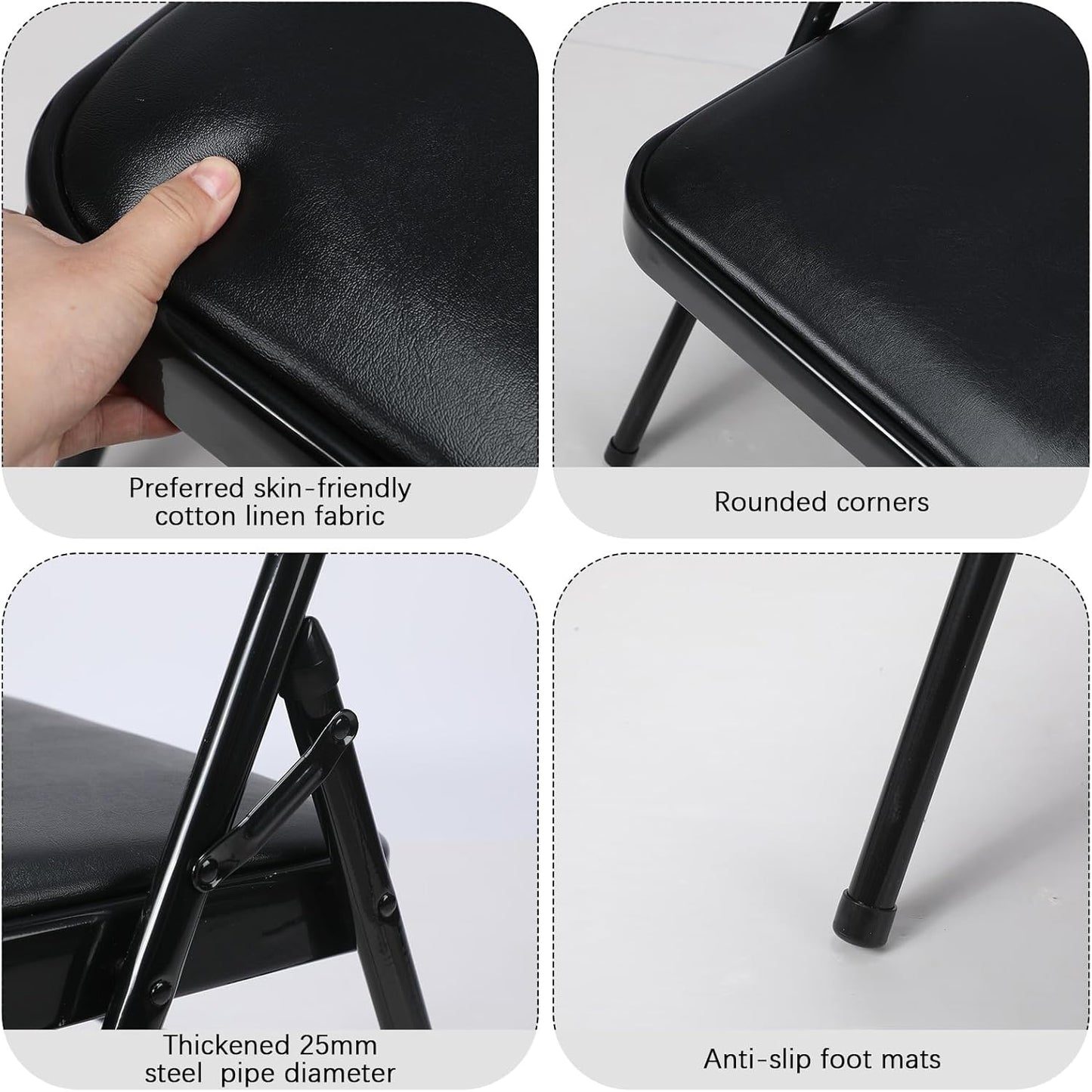 RattanView Yoga Auxiliary Chair with Lumbar Back Support Backless Folding Metal Foldable Flexibility Exercise Chair Balance Handstand Training Tool for Back Pain Relieving Strength Training