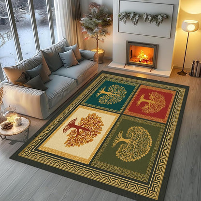 Tree of Life Area Rug – Bohemian Mandala Carpet for Living Room, Bedroom, Meditation Space, Yoga, Spiritual Home Décor – Large Soft Floor Mat for Indoor Decoration (TOL08)