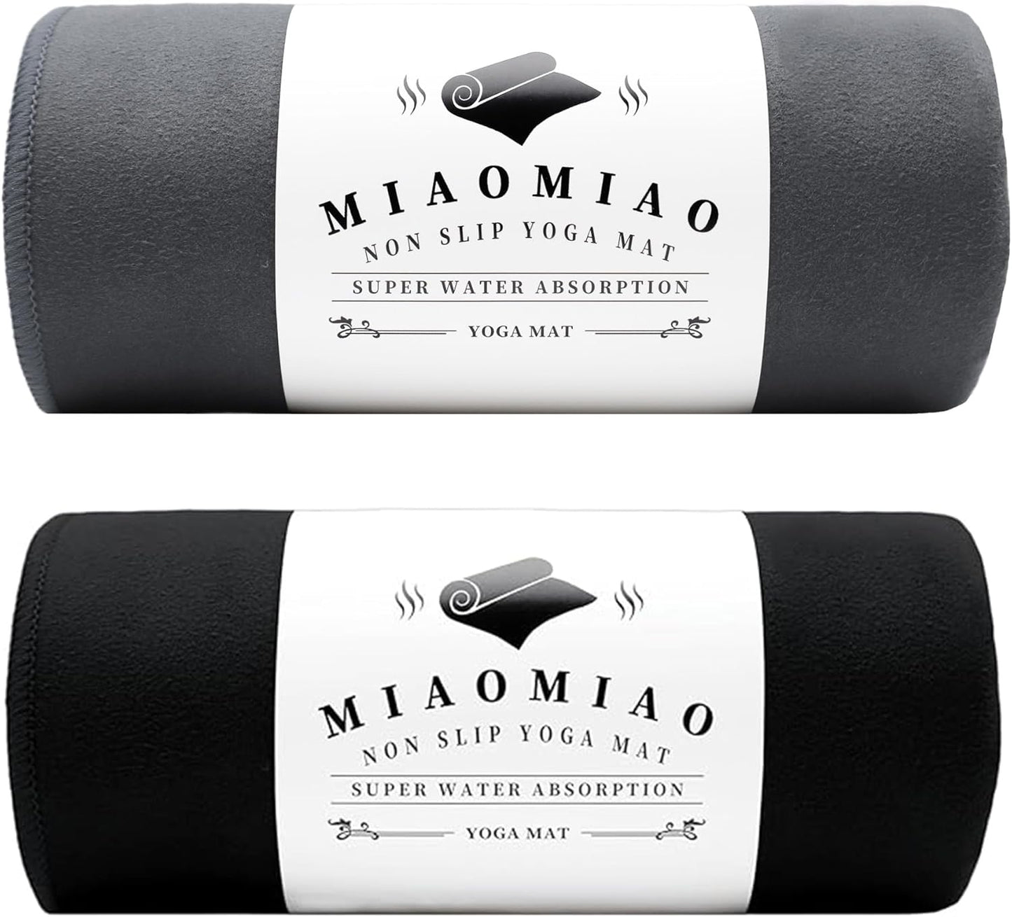 MIAOMIAO Non-Slip Hot Yoga Towel Set,Super Absorbent Microfiber in, 24.5" x 72" - Anti-Slip, Injury Free Design for Pilates, Yoga Mats, Exercise, and Fitness Gear
