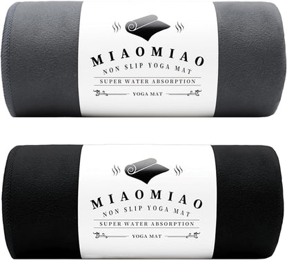 MIAOMIAO Non-Slip Hot Yoga Towel Set,Super Absorbent Microfiber in, 24.5" x 72" - Anti-Slip, Injury Free Design for Pilates, Yoga Mats, Exercise, and Fitness Gear