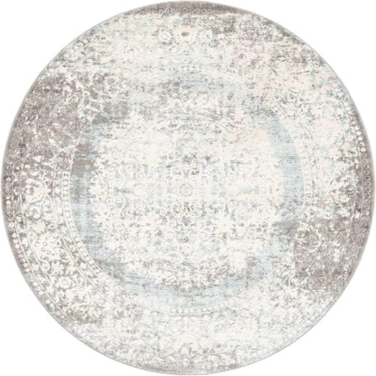 Unique Loom New Classical Collection Area Rug - Olwen (4'Round, Purple/ Gray)
