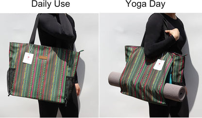 ESVAN Yoga Mat Bag Yoga Tote Carrier Shoulder Bag Carryall Tote for Office,Yoga,Pilates,Travel,Beach and Gym