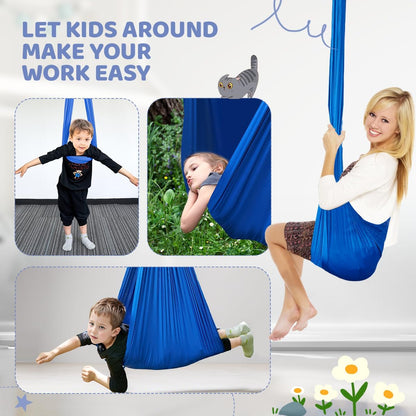 Aokitec Therapy Swing for Kids with Special Needs (Hardware Included) Snuggle Swing Cuddle Hammock Indoor Adjustable Aerial Yoga for Children with Autism, ADHD, Asperger, Sensory Integration