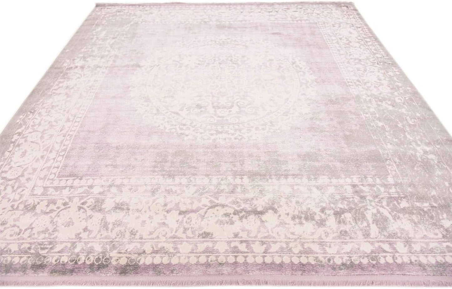 Unique Loom New Classical Collection Area Rug - Olwen (4'Round, Purple/ Gray)