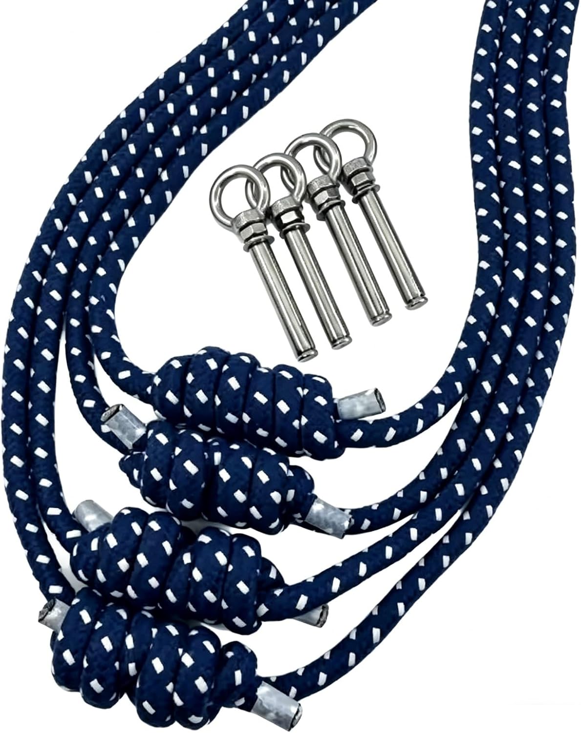 Yoga Wall Rope Set, Inversion & Backbend Training Strap for Deep Stretching, Mobility & Stress Relief, Durable Cotton Rope for Home Yoga Studio Practice, 4 Ropes, 4 Wall Anchors